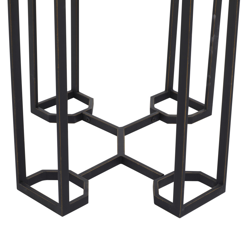 607092 Black White Metal Contemporary Accent Table 5