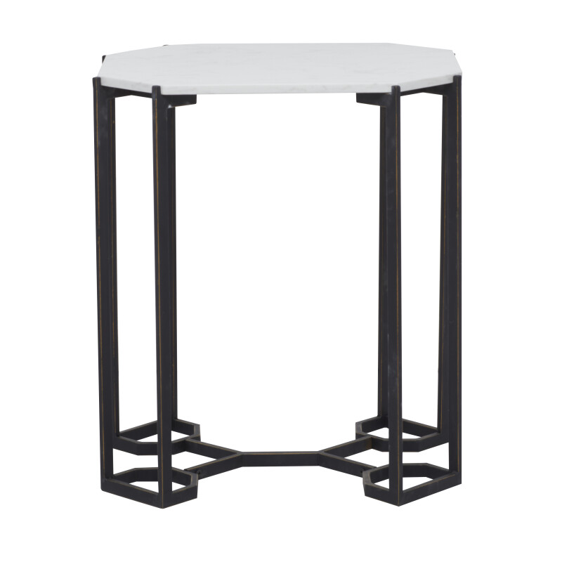 White Metal Contemporary Accent Table, 21" x 21" x 18"