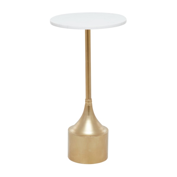 607094 White Gold Metal Contemporary Accent Table 2