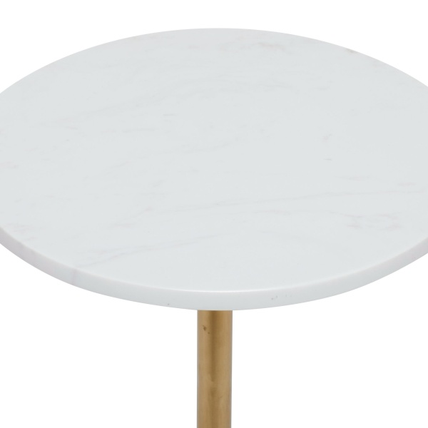 607094 White Gold Metal Contemporary Accent Table 3