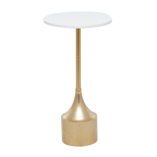 607094 Gold Metal Contemporary Accent Table, 25" x 13" x 13"