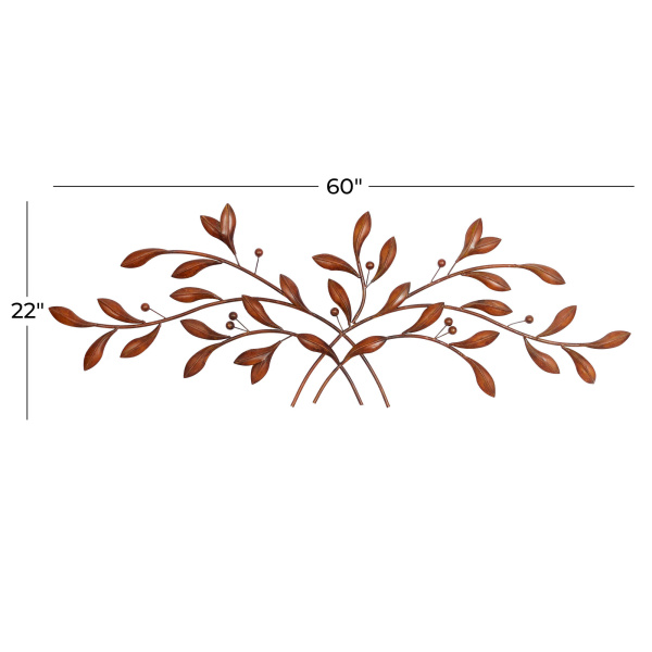 607140 Brown Metal Traditional Floral Wall Decor 1