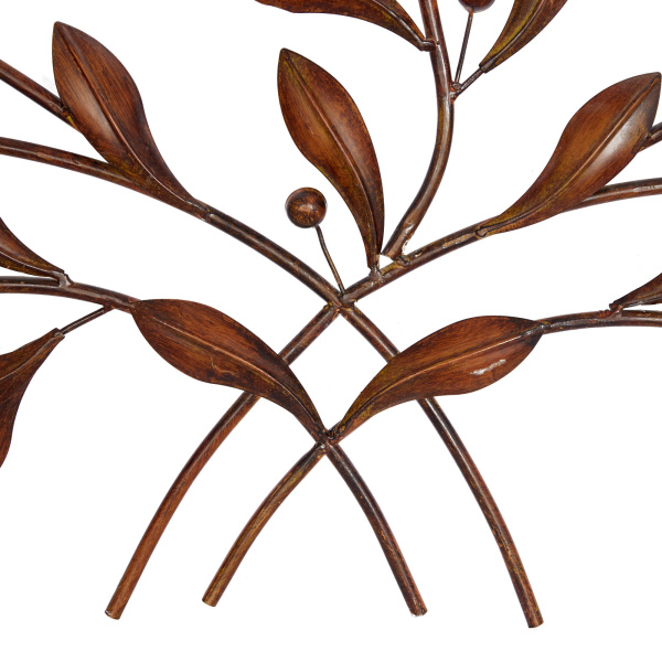 607140 Brown Metal Traditional Floral Wall Decor 4