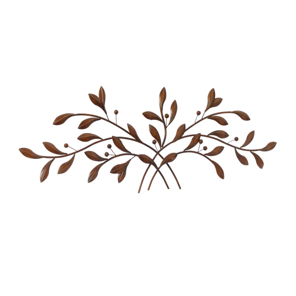 607140 Brown Metal Traditional Floral Wall Decor 6