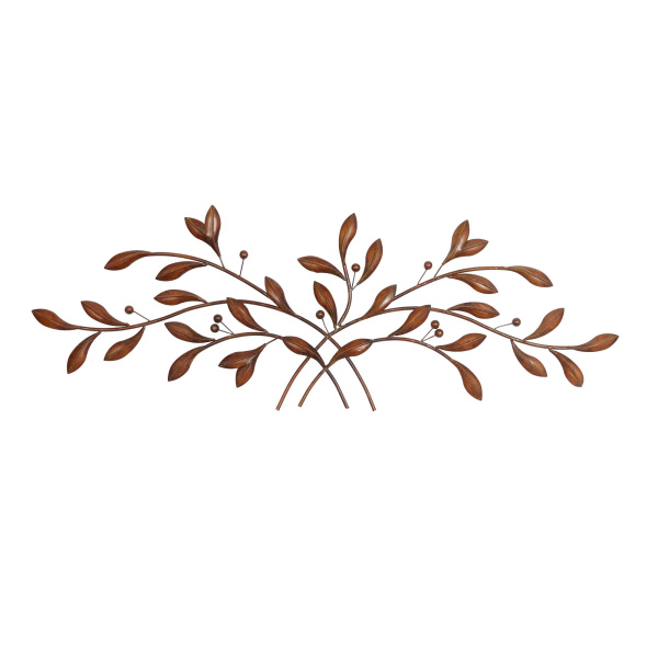 Brown Metal Traditional Floral Wall Decor, 60" x 22"