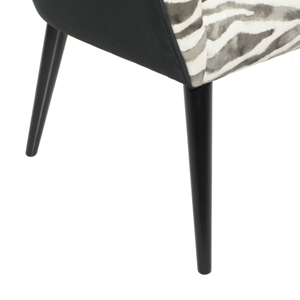 607184 White Black Wood Contemporary Accent Chair 3