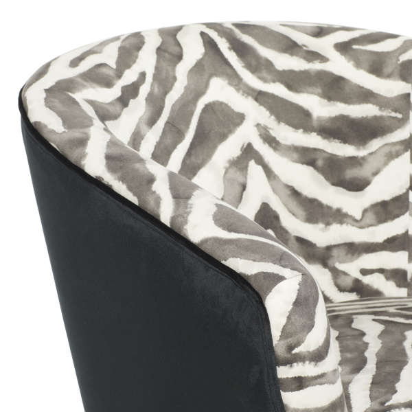 607184 White Black Wood Contemporary Accent Chair 4