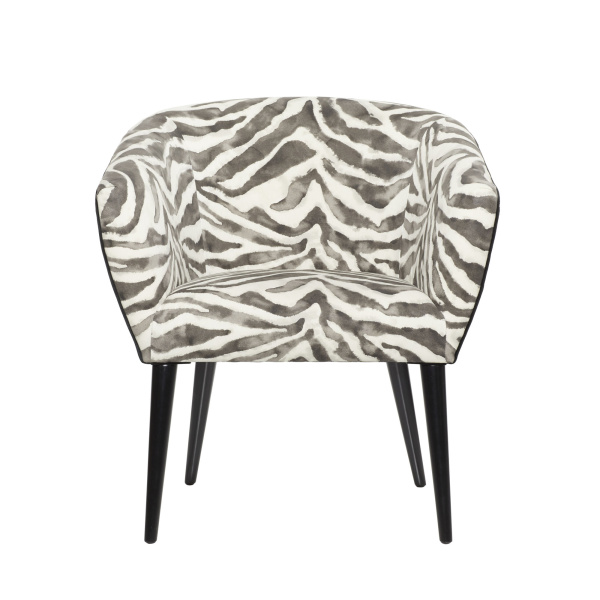 607184 White Black Wood Contemporary Accent Chair 5
