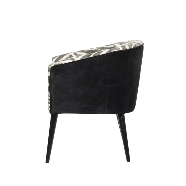 607184 White Black Wood Contemporary Accent Chair 6