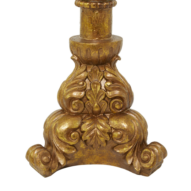 610179 Brass Brass Polystone Traditional Candle Holder 10 X 11 X 29 10