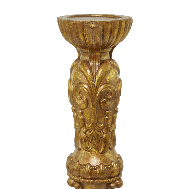 610179 Brass Brass Polystone Traditional Candle Holder 10 X 11 X 29 9