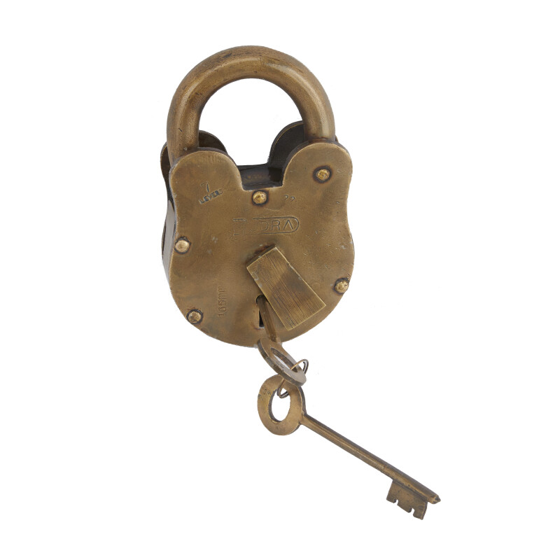 610209 Brass Brass Metal Vintage Lock And Key 4 X 2 X 6 4