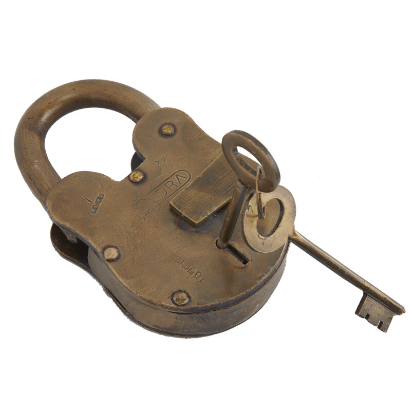 610209 Brass Brass Metal Vintage Lock And Key 4 X 2 X 6 9