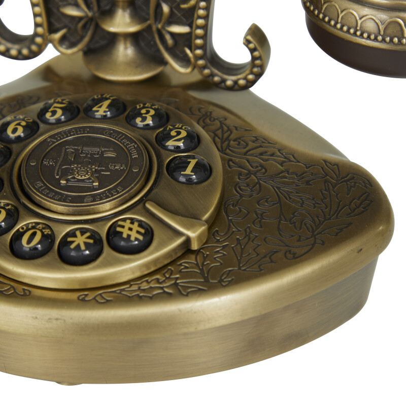 610211 Gold Gold Metal Vintage Vintage Telephone 8 X 5 X 5 10