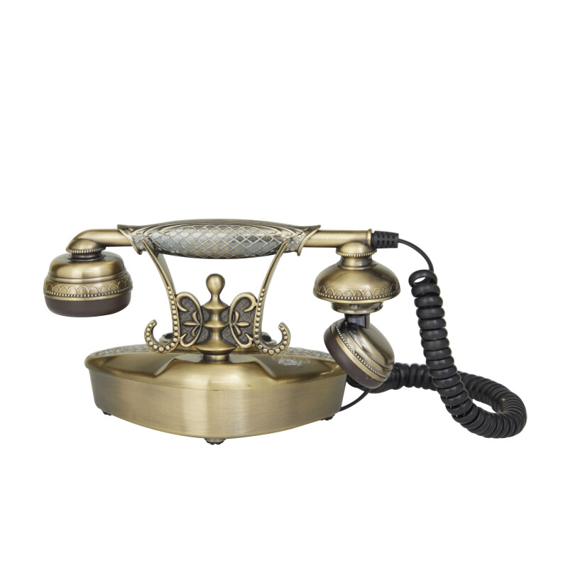 610211 Gold Gold Metal Vintage Vintage Telephone 8 X 5 X 5 17