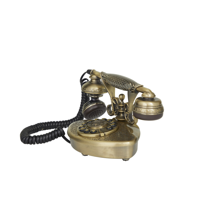 610211 Gold Gold Metal Vintage Vintage Telephone 8 X 5 X 5 3