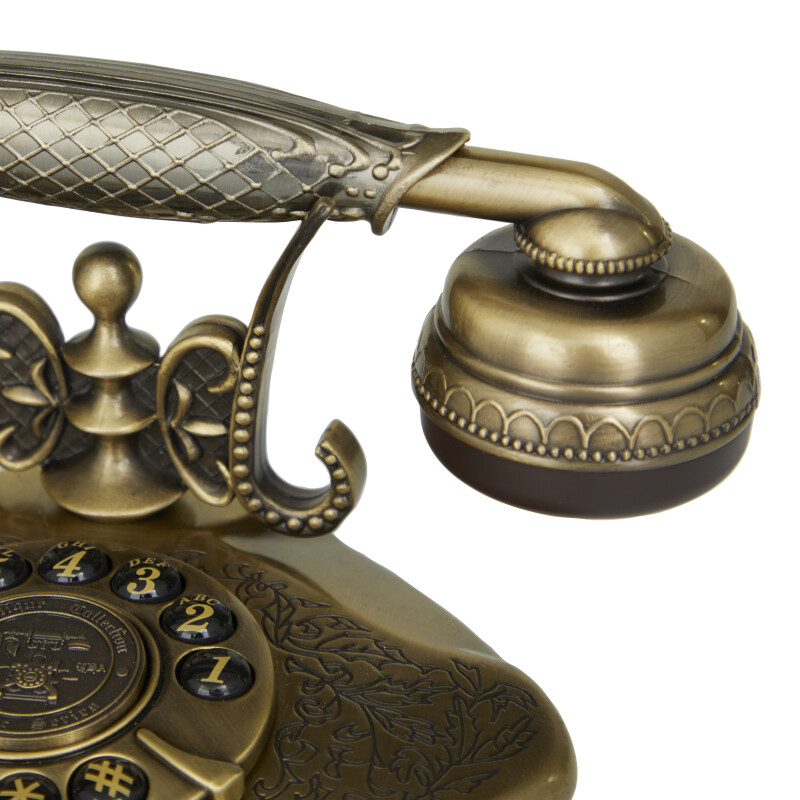 610211 Gold Gold Metal Vintage Vintage Telephone 8 X 5 X 5 9