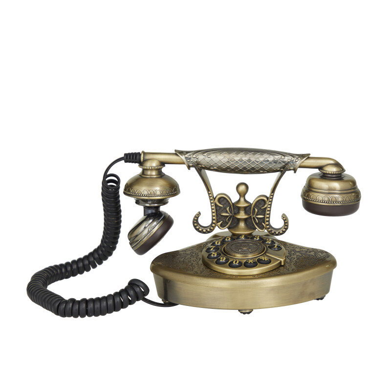 610211 Gold Metal Vintage Vintage Telephone