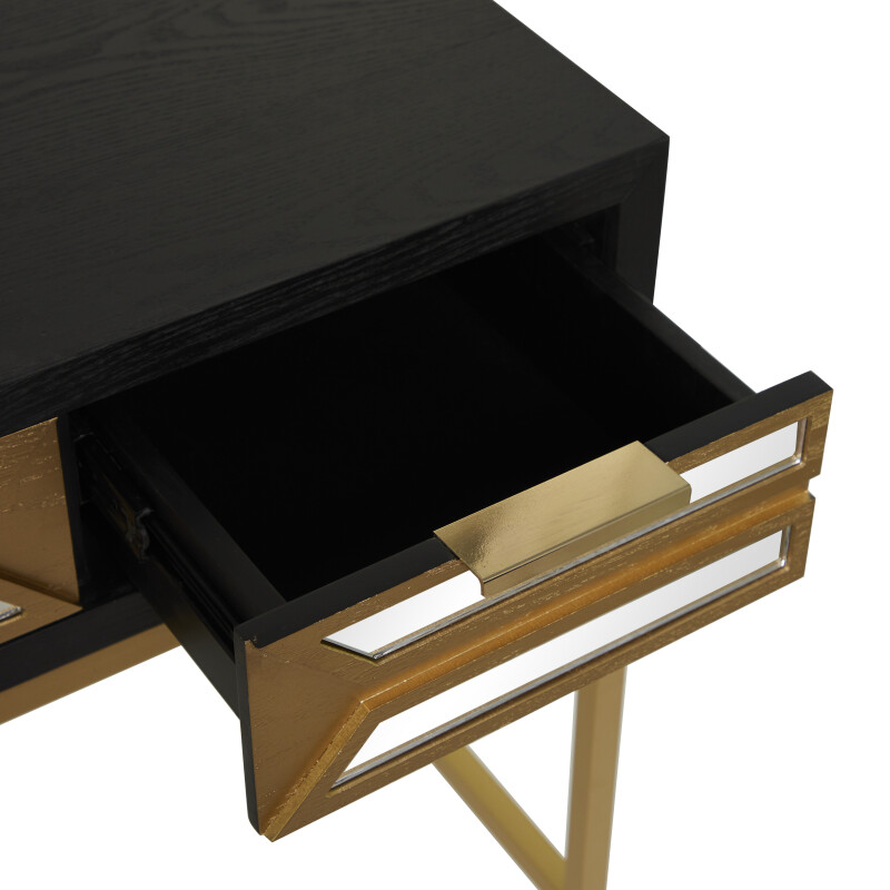 610267 Black Black Wood Glam Desk 46 X 20 X 30 11
