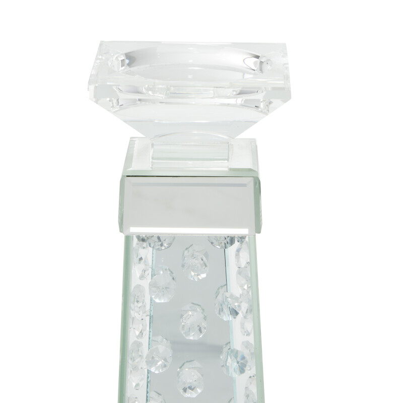 610275 Clear Clear Glass Glam Candle Holder 4 X 4 X 14 9