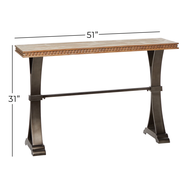 UMA 600100 Brown Industrial Wood Console Table 3