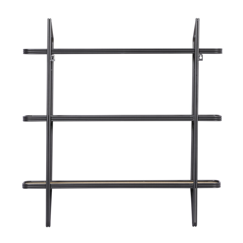 UMA 600103 Grey Metal and Wood Industrial Wall Shelves 3