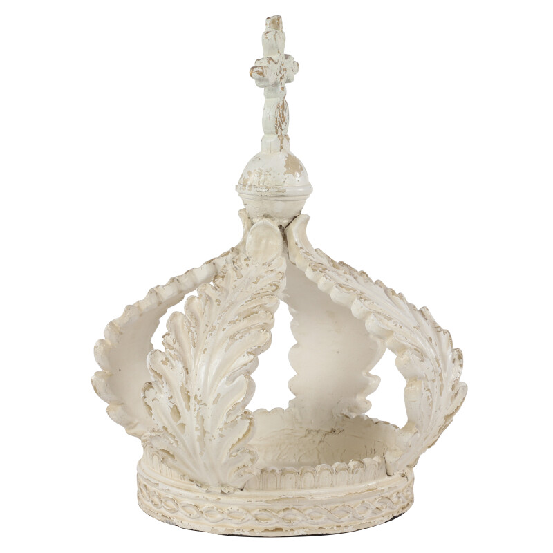 600280 White Resin Country Sculpture, Crown 21" x 16" x 16"