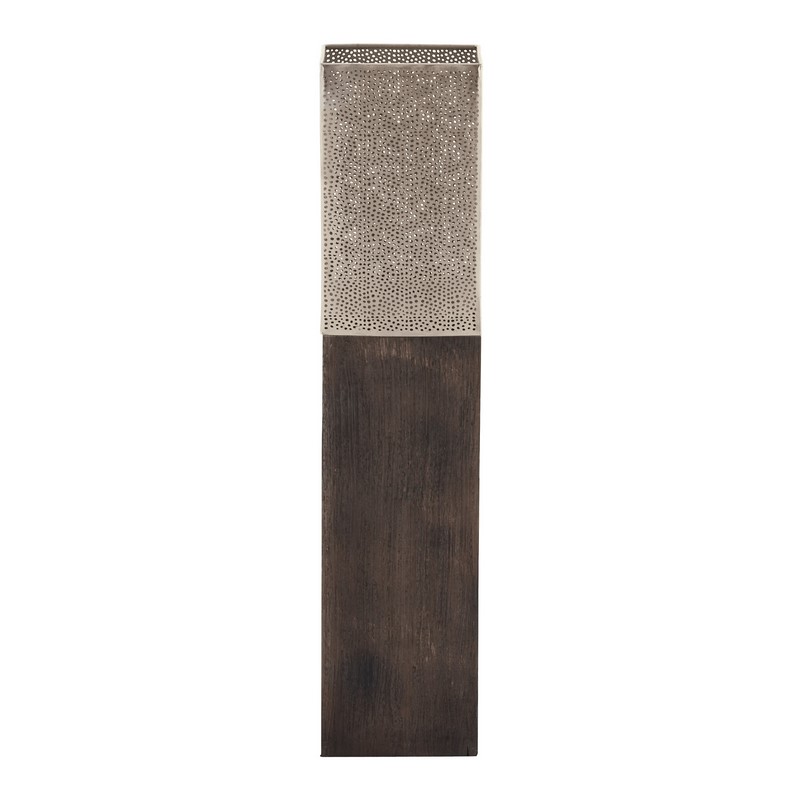 600508 Brown Wood Contemporary Candle Holder, 35" x 8" x 8"