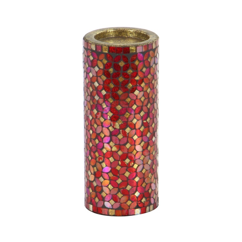 UMA 600511 Set of 3 Red Metal Glam Candle Holder 5