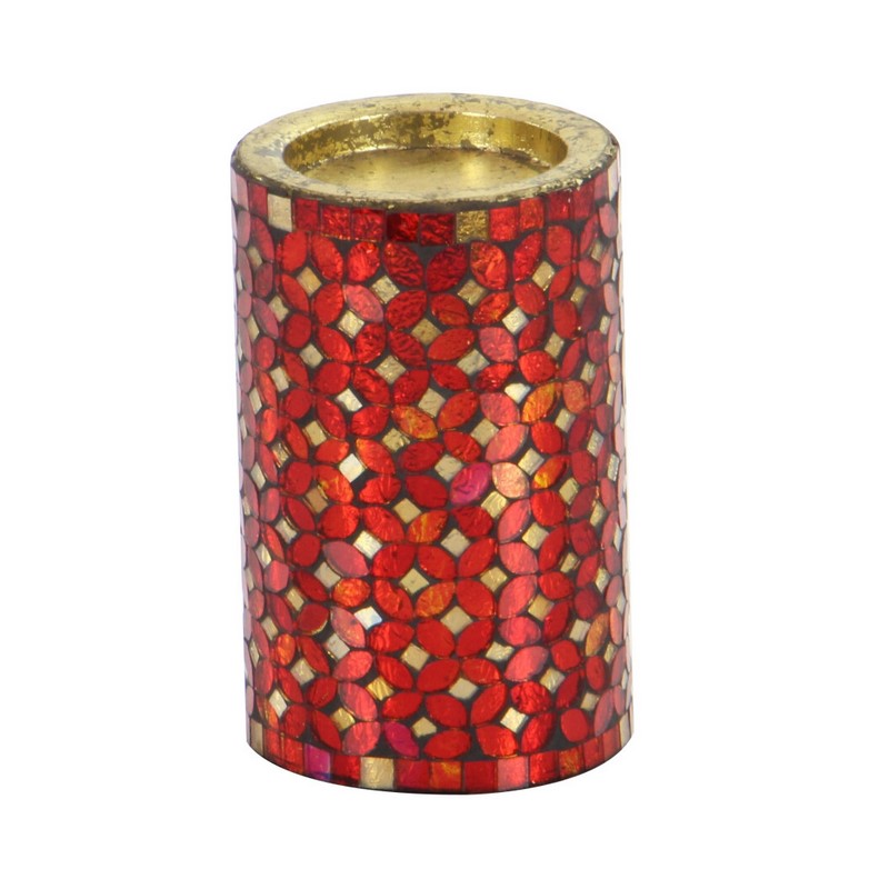 UMA 600511 Set of 3 Red Metal Glam Candle Holder 6