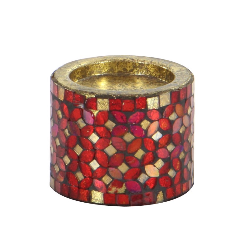 UMA 600511 Set of 3 Red Metal Glam Candle Holder 7