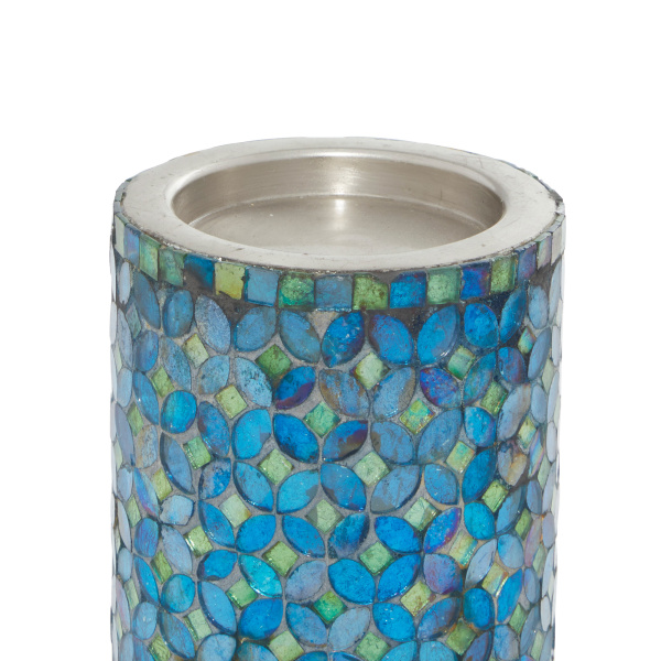 Uma 600513 Set Of 3 Turquoise Metal Glam Candle Holder 1
