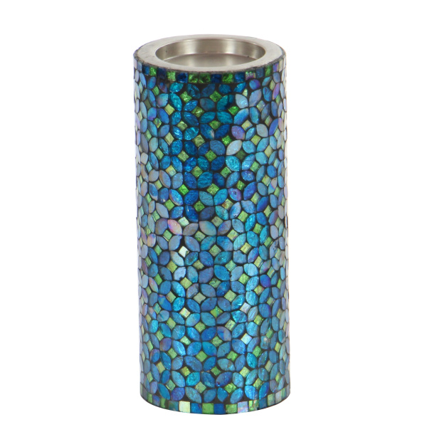 Uma 600513 Set Of 3 Turquoise Metal Glam Candle Holder 6