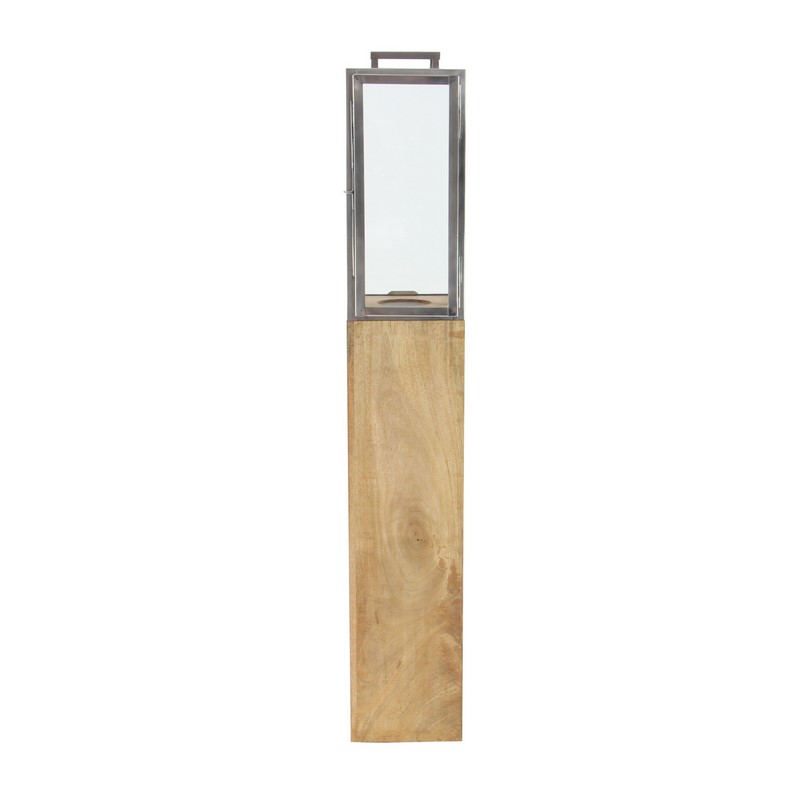 UMA 600527 Brown Wood Contemporary Candle Holder Lantern 6