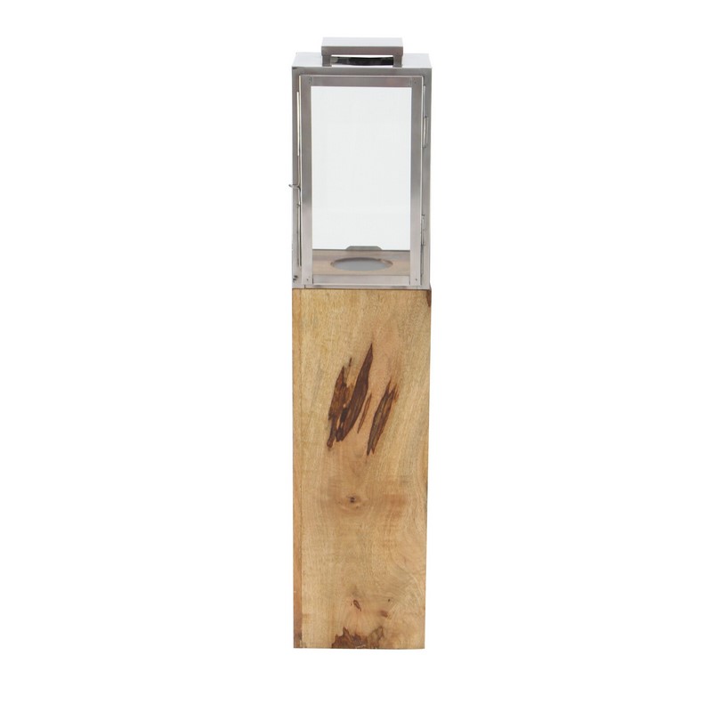 UMA 600528 Brown Wood Contemporary Candle Holder Lantern 6