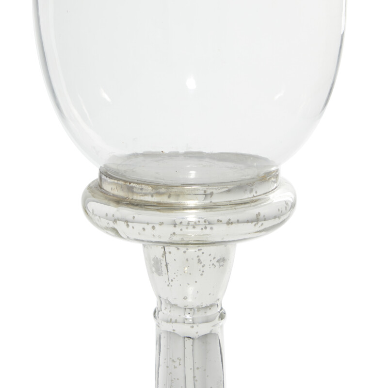 UMA 600558 Silver Glass Traditional Candle Holder 3