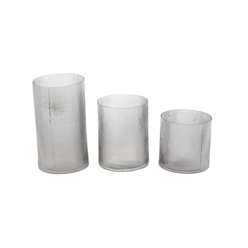 UMA 600581 Set of 3 Clear Glass Traditional Candle Holder 5