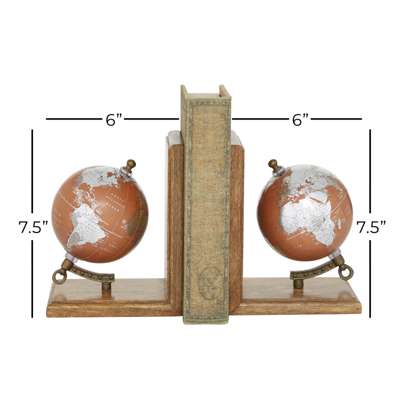 UMA 600596 Brown Wood Traditional Bookends 2