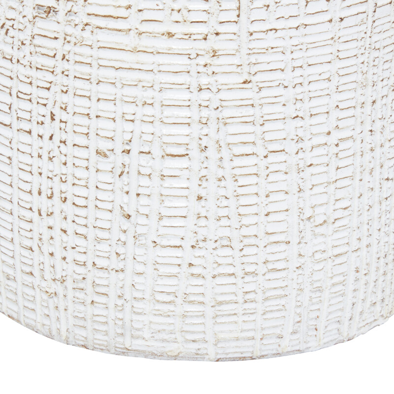 UMA 600605 White Terracotta Coastal Style Vase 4