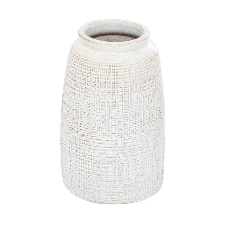 UMA 600605 White Terracotta Coastal Style Vase 6