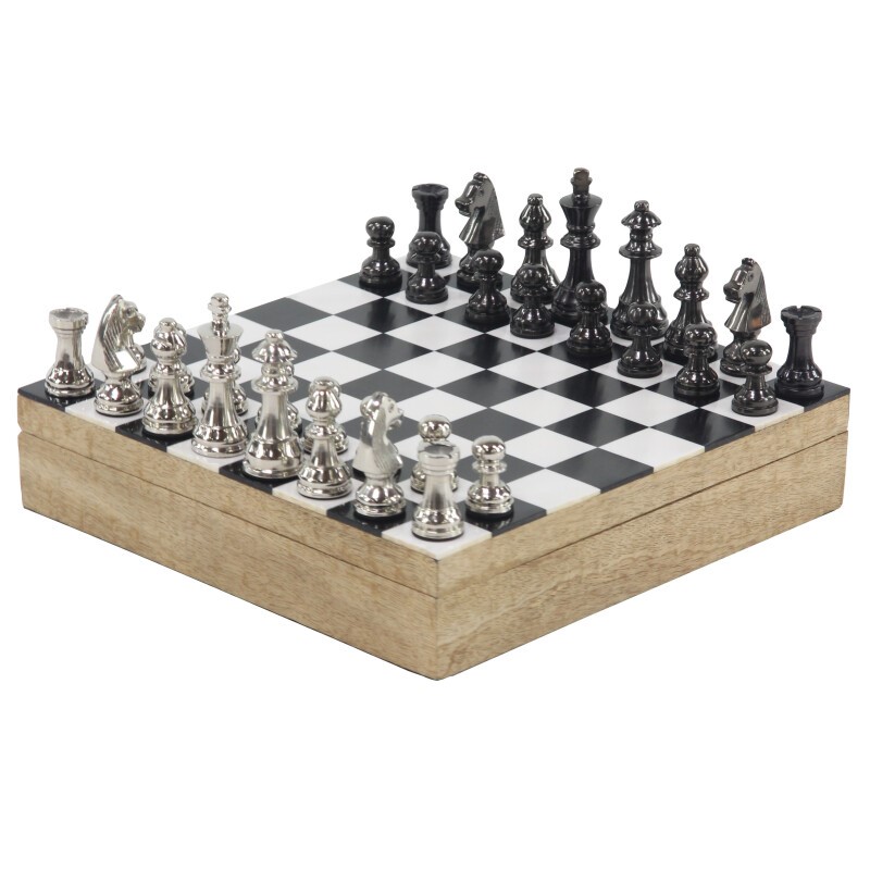 600805 Multicolor Wood and Aluminum Traditional Game Set, 3" x 12" x 12"