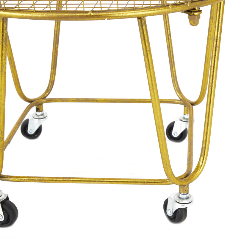 UMA 601057 Gold Metal Glam Storage Cart 5