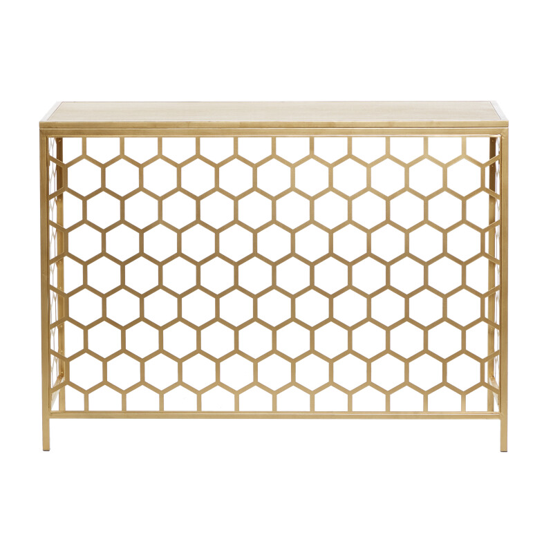 601230 Gold Metal Contemporary Console Table 30" x 42" x 14"