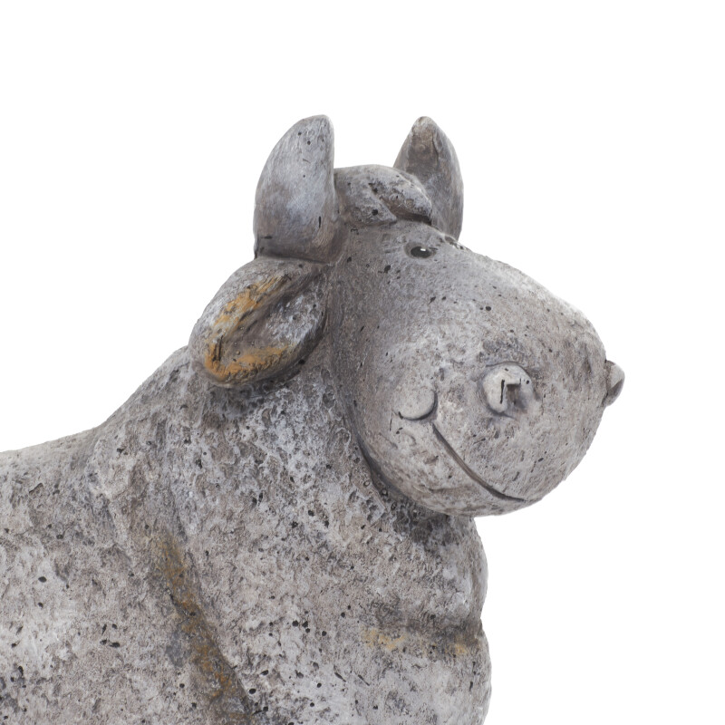 UMA 601339 Grey Polystone Country Cow Garden Sculpture 4