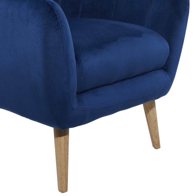 UMA 601565 Blue Polyester and Wood Modern Accent Chair 4