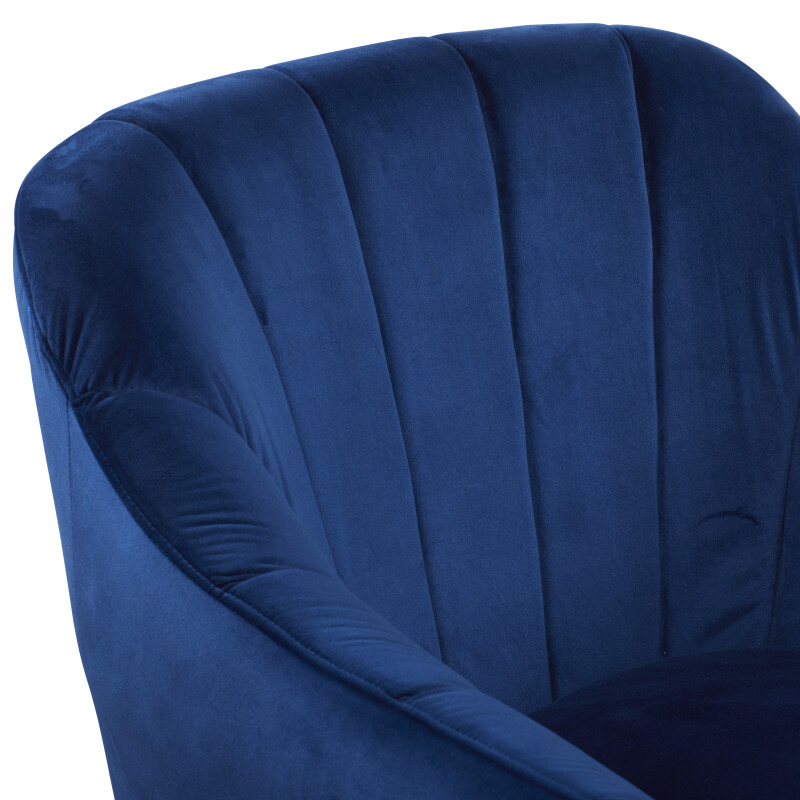 UMA 601565 Blue Polyester and Wood Modern Accent Chair 5