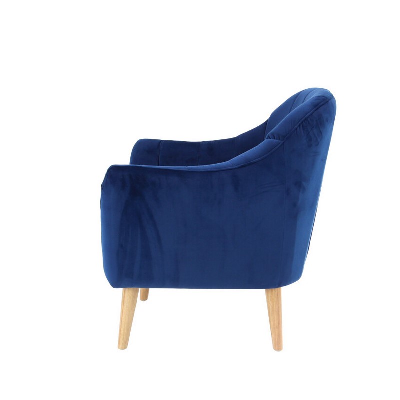 UMA 601565 Blue Polyester and Wood Modern Accent Chair 7