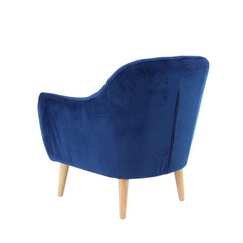 UMA 601565 Blue Polyester and Wood Modern Accent Chair 8