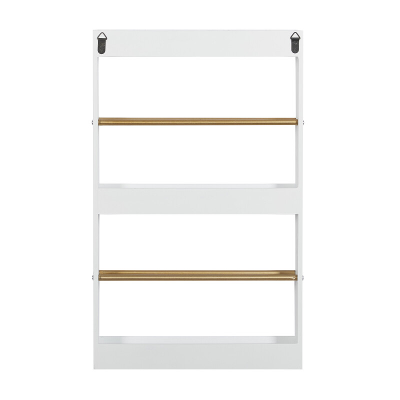 UMA 602374 White Wood Glam Wall Shelves 3