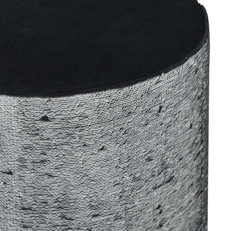 UMA 603104 Black Wood and Fabric Contemporary Stool 3